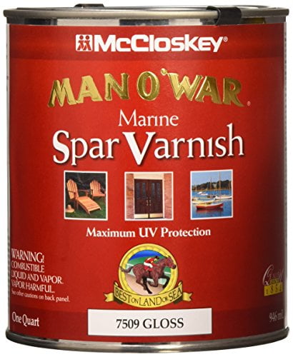 1 qt McCloskey 7509 Clear Man O'war Marine Spar Varnish, Gloss