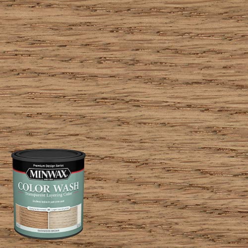 1 qt Minwax 401140000 Barnwood Brown Color Wash Transparent Layering Color Stain, Semi-Transparent