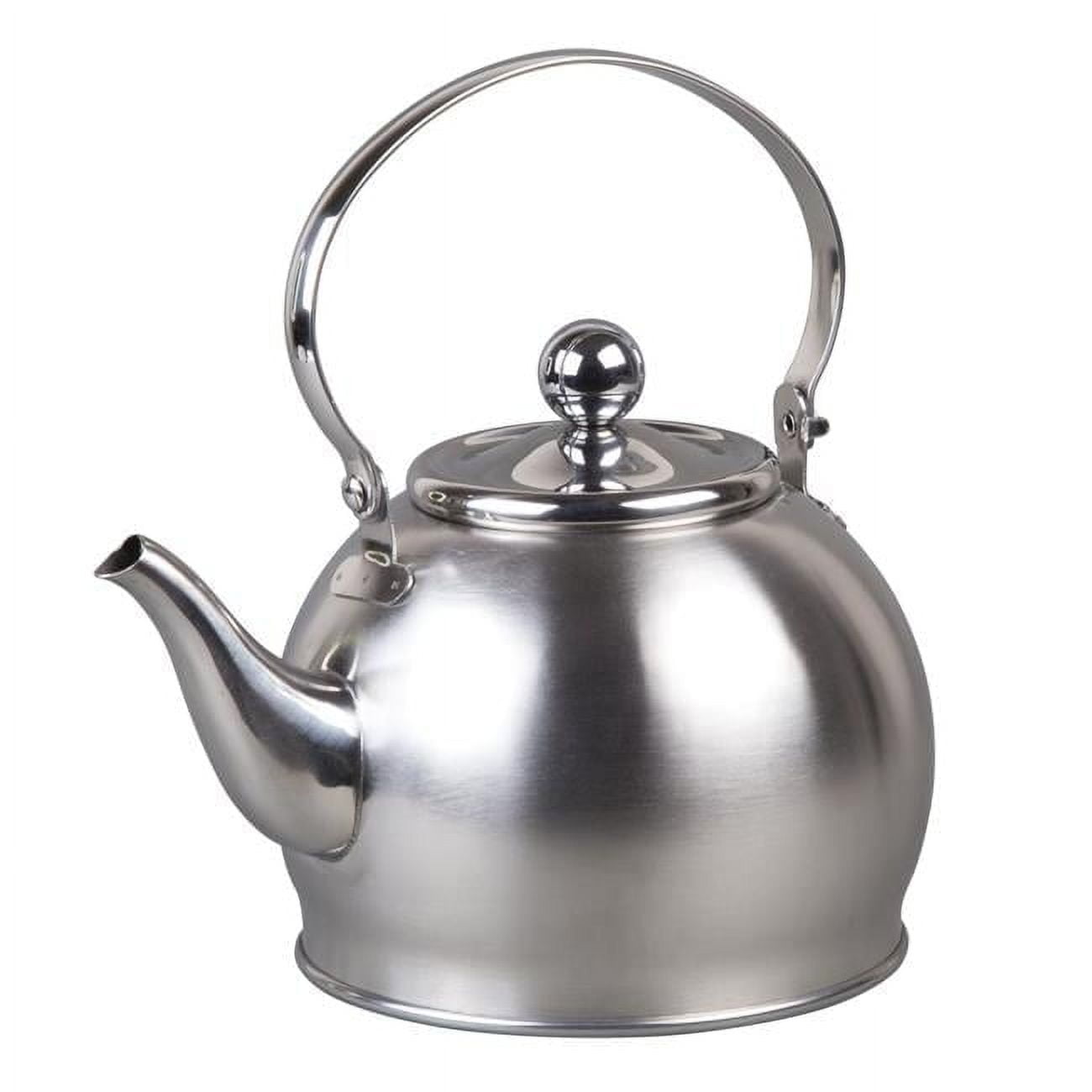 1 Quart Stainless Steel Tea Kettle with Infuser and Folding Handle