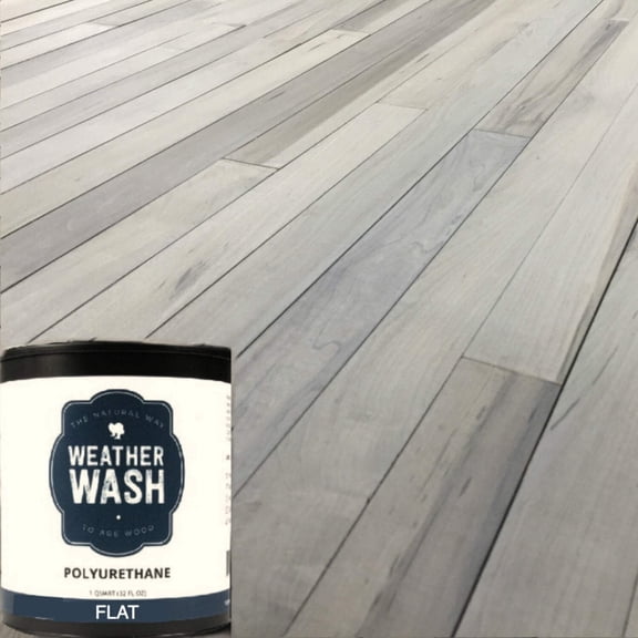 1 Qt. WeatherWash FLAT Polyurethane Water-Based Wood Protective Sealer Topcoat