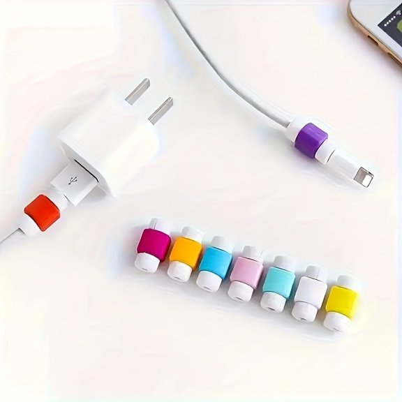 1 random set of iPhone USB charging cable protective case - durable polypropylene material, anti-breakage, cable organizer and protector