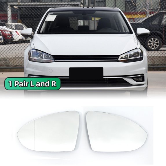 1 right and 1 Left-Replacement Left & Right Rearview Heated Exterior Wide Angle Mirror Glass for Volkswagen VW Golf 7 VII MK7 MQB 5G 2013-2019