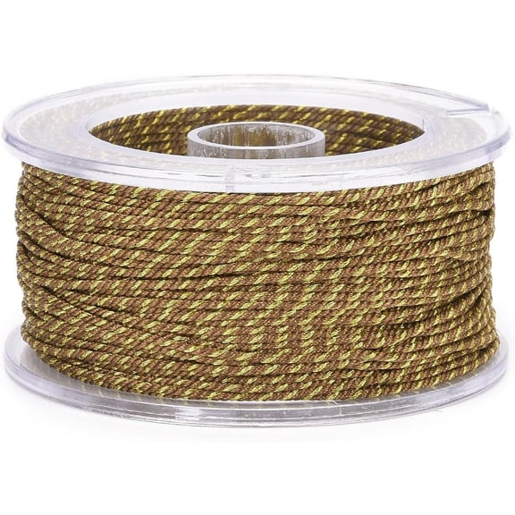 1 roll 1 Roll 27.34 Yards(25m) 1.2mm Polycotton Filigree Cord Bead Thread Rope with Plastic Reel Stringing Materials for DIY Bracelets Necklace Jewelry Making and Crafts