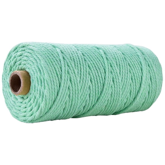1 roll 100M Cotton String Threads for Crafts Knitting Making Aquamarine 3mm 109.36 Yards(100m)/Roll