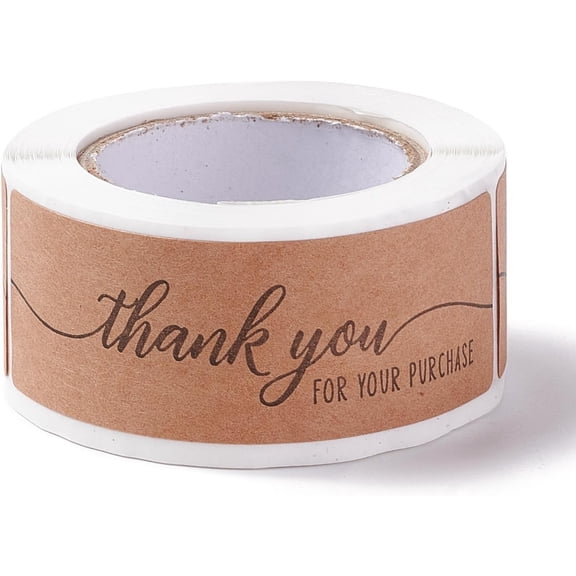 1 roll 120pcs Rec Thank You Theme Paper Stickers Self Adhesive Roll Sticker Labels for Envelopes Mailers and Bags