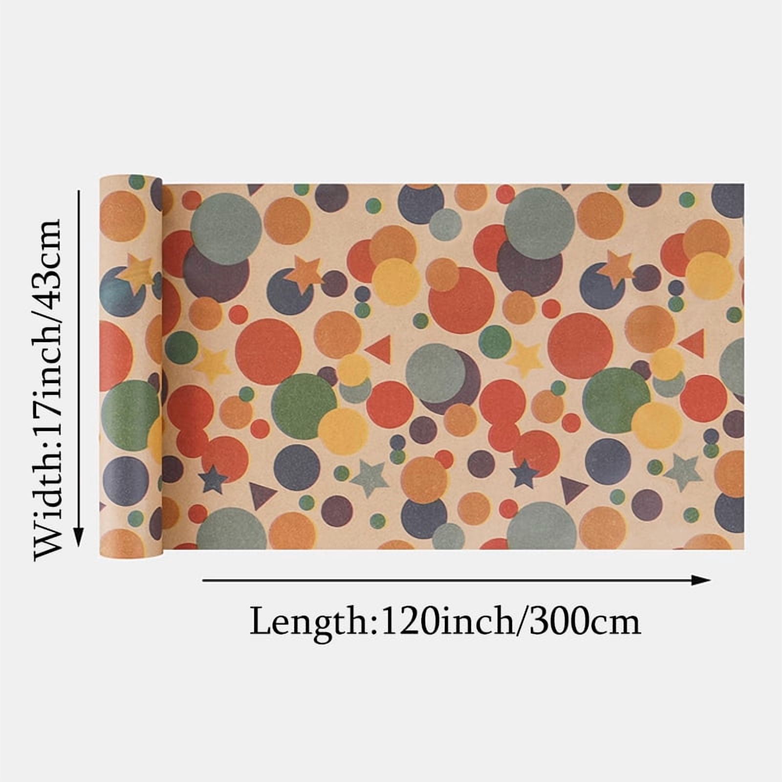 1 roll 17 inch X 120inch Birthday Wrapping Paper, Gift Wrapping Paper ...