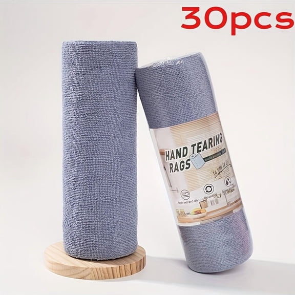 1 roll of 30 reusable cleaning wipes, household kitchen cloth, car cleaning cloth, RV cleaning tools, microfiber towel roll, dishwasher cloth replacement, cleaning supplies, cleaning tools cloth