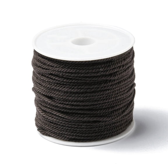 1 roll Cotton Braid Thread with Spool Round Coconut Brown 1.2mm 21.87 Yards(20m)/Roll