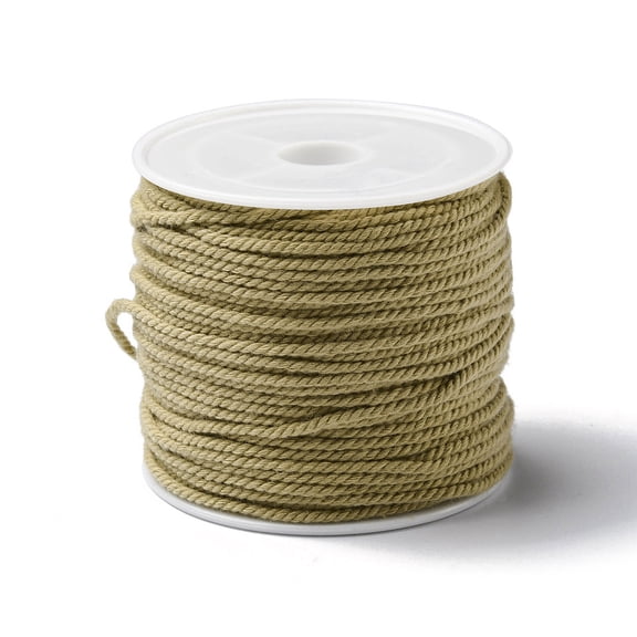 1 roll Cotton Braid Thread with Spool Round Pale Goldenrod 1.2mm 21.87 Yards(20m)/Roll