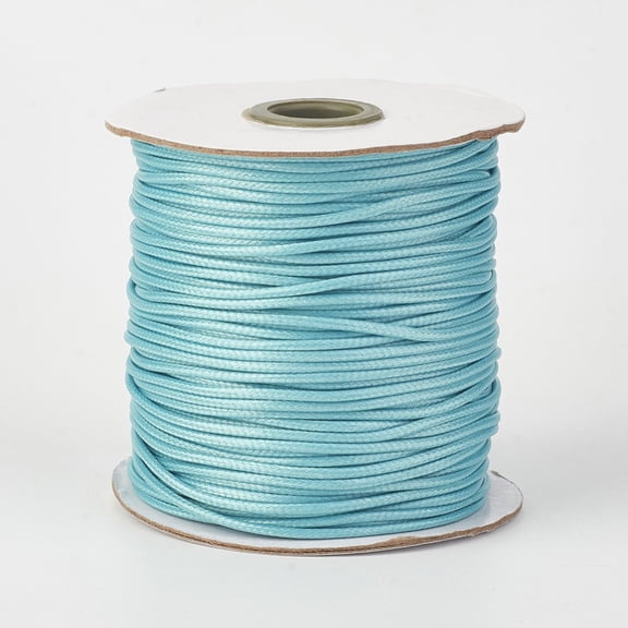 1 roll Eco-Friendly Korean Waxed Polyester Cord Cyan 1.5mm 169.51~174.98 Yards(155~160m)/Roll
