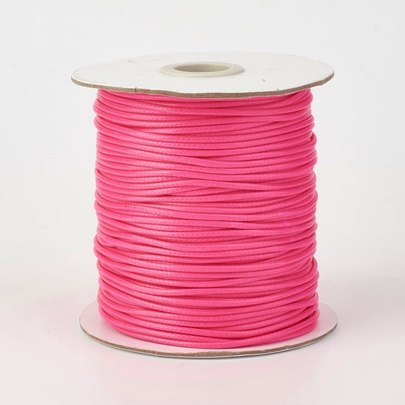 1 roll Eco-Friendly Korean Waxed Polyester Cord Deep Pink 0.8mm 174.97 yards(160m)/roll