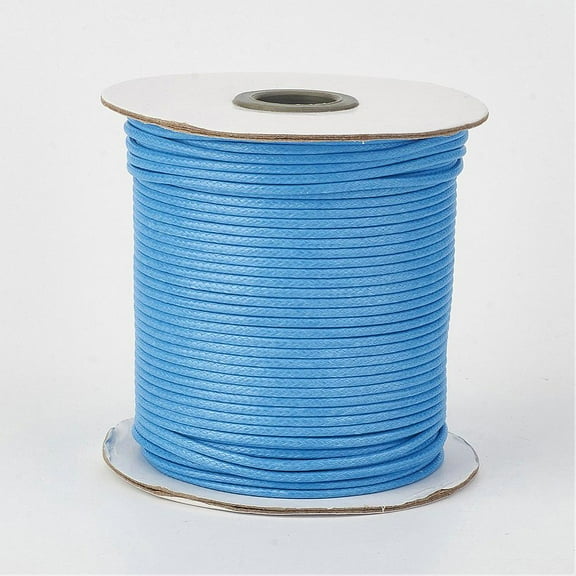1 roll Eco-Friendly Korean Waxed Polyester Cord Deep Sky Blue 1.5mm 169.51~174.98 Yards(155~160m)/Roll