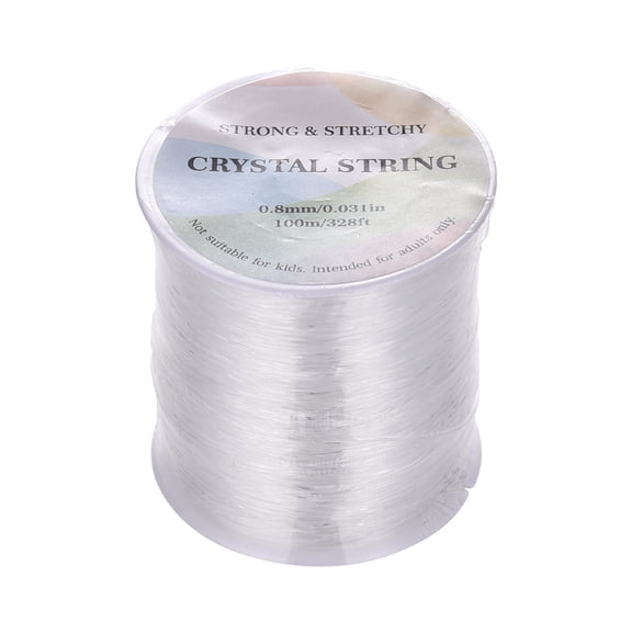 1 roll Elastic String Elastic Beading Thread for Stretch Bracelet Making Clear 0.8mm 109.36 yards(100m)/roll