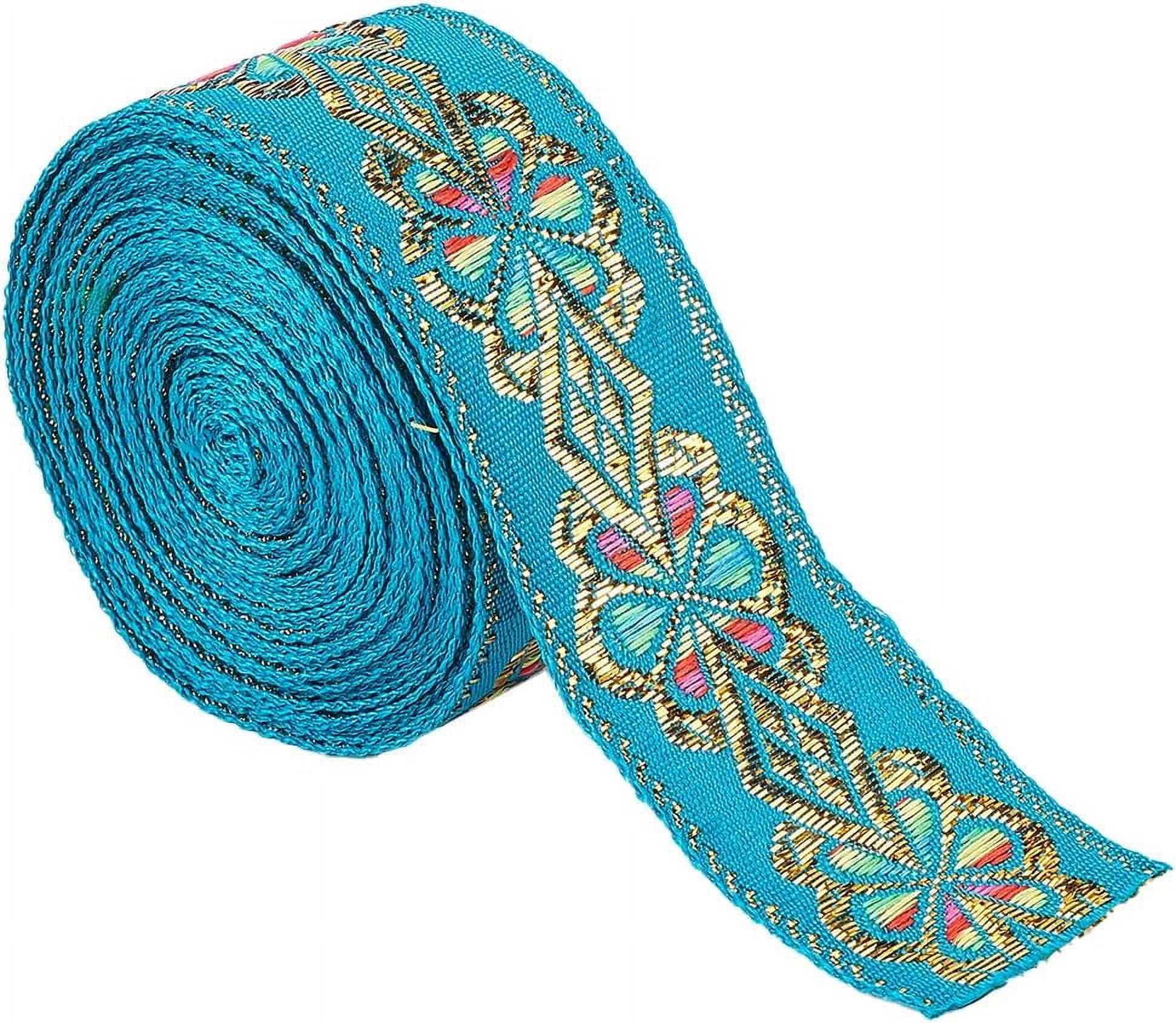 Garment Ribbon 1 roll Flat Ethnic style Embroidery Polyester Ribbons Jacquard Ribbon ...