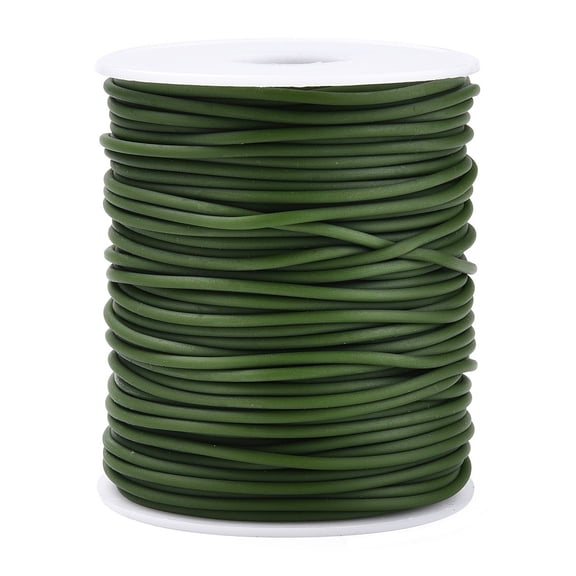 1 roll Hollow Pipe PVC Tubular Rubber Cord Wrapped Around White Plastic Spool Dark Olive Green 3mm Hole: 1.5mm 27.34 yards(25m)/roll