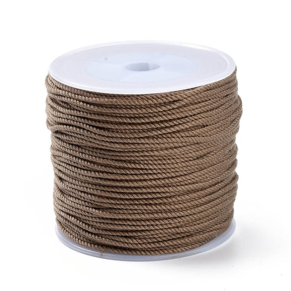 1 roll Macrame Cotton Cord Rope with Plastic Reel for Wall Hanging Crafts Gift Wrapping Tan 1.2mm 54.68 Yards(50m)/Roll