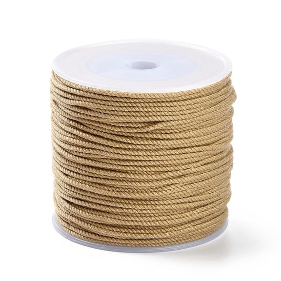 1 roll Macrame Cotton Cord Rope with Plastic Reel for Wall Hanging Crafts Gift Wrapping Wheat 1.2mm 54.68 Yards(50m)/Roll