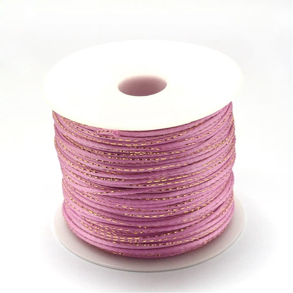 1 roll Metallic Stain Beads String Cords Nylon Mouse Tail Cord Flamingo 1.5mm 100yards/roll(300 feet/roll)