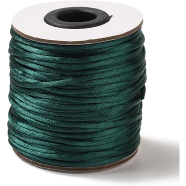 SUNNYCLUE 106 Yards Black Satin Cord, 2mm Polyester String For Jewelry Making, Macrame, Crafts