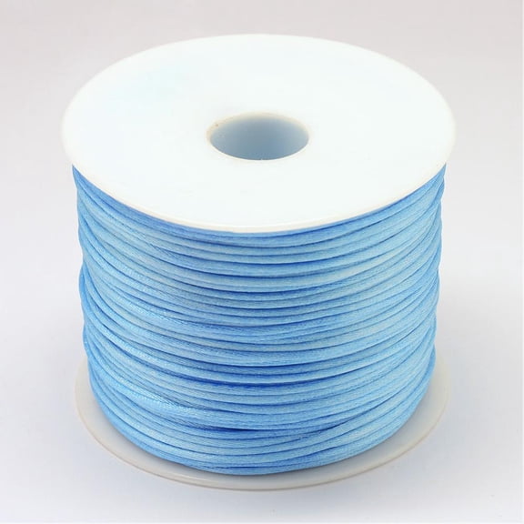 1 roll Nylon Thread Rattail Satin Cord Cornflower Blue 1.5mm 49.21 yards(45m)/roll