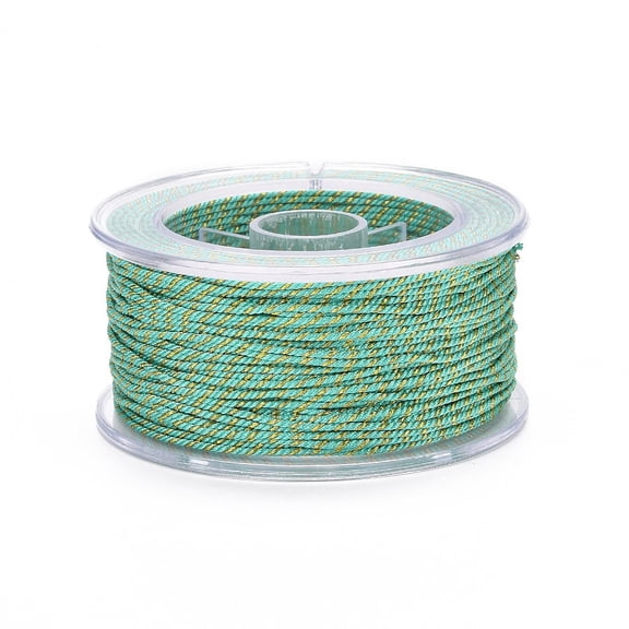 1 roll Polycotton Filigree Cord Rope with Plastic Reel for Wall Hanging Crafts Gift Wrapping Pale Turquoise 1.2mm 27.34 Yards(25m)/Roll