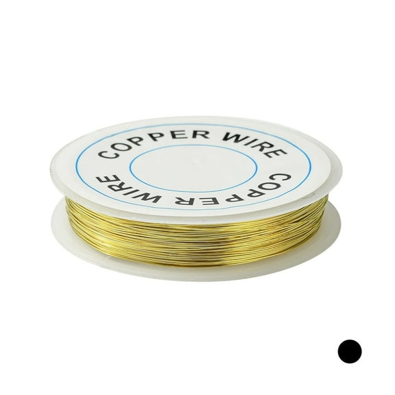 1 roll Round Copper Jewelry Wire golden 26 Gauge 0.4mm 39.37 Feet(12m)/roll
