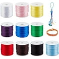 thumbnail image 1 of 1 roll Round Nylon Thread Rattail Satin Cord for Chinese Knot Making Red 1mm 100yards/roll, 1 of 8