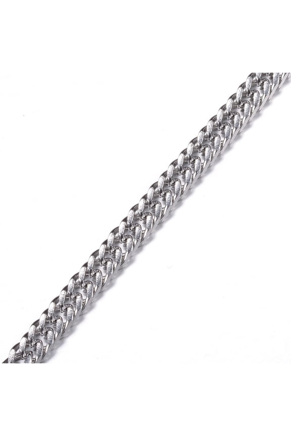 1 roll Tarnish Resistant 304 Stainless Steel Cuban Link Chains Chunky Curb Chains Unwelded with Spool Faceted for Jewelry Making Stainless Steel color 5.5x4x0.8mm 32.8 Feet(10m)/roll