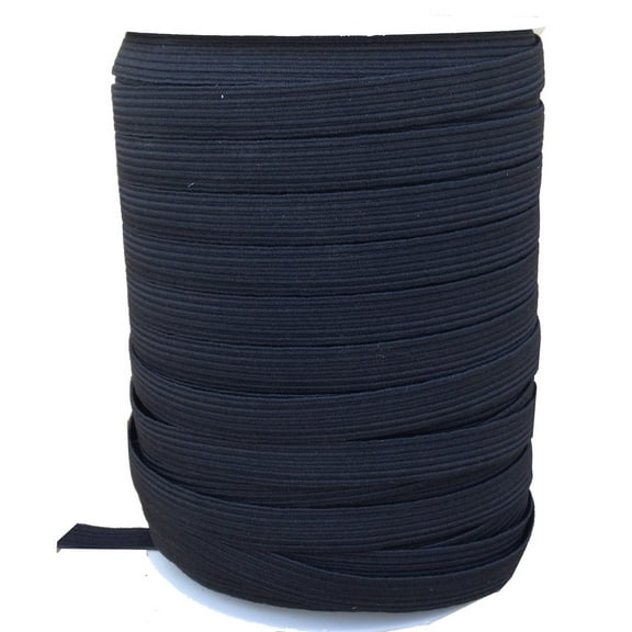 1 roll black braided stretch elastic 1/2" for waistbands sleeves underwear skirt