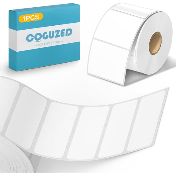 1 roll of 2-inch self-adhesive stickers, suitable for thermal printers, suitable for sign design, QR codes, barcodes, name tags, and shipping labels
