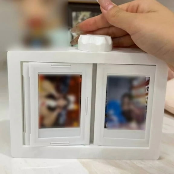 1 * rotating photo frame 12 * photo album slots-White