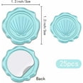 thumbnail image 1 of 1 set 1 box 25pcs Seashell Wax Stamp Stickers Sea Shell Sealing Stickers Ocean Blue Adhesive Envelope Wax Seal Sticker Label Decor for Invitation Card Envelope Summer Beach Birthday Party Scrapbook, 1 of 8