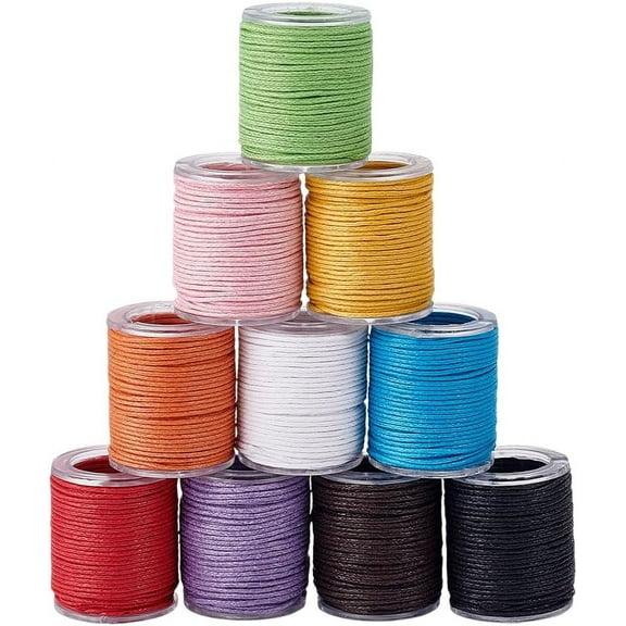 1 set 10 rolls 10 colors Waxed Nylon Cord for Knitting Chinese Knots Mixed color 1mm 1 roll/colors