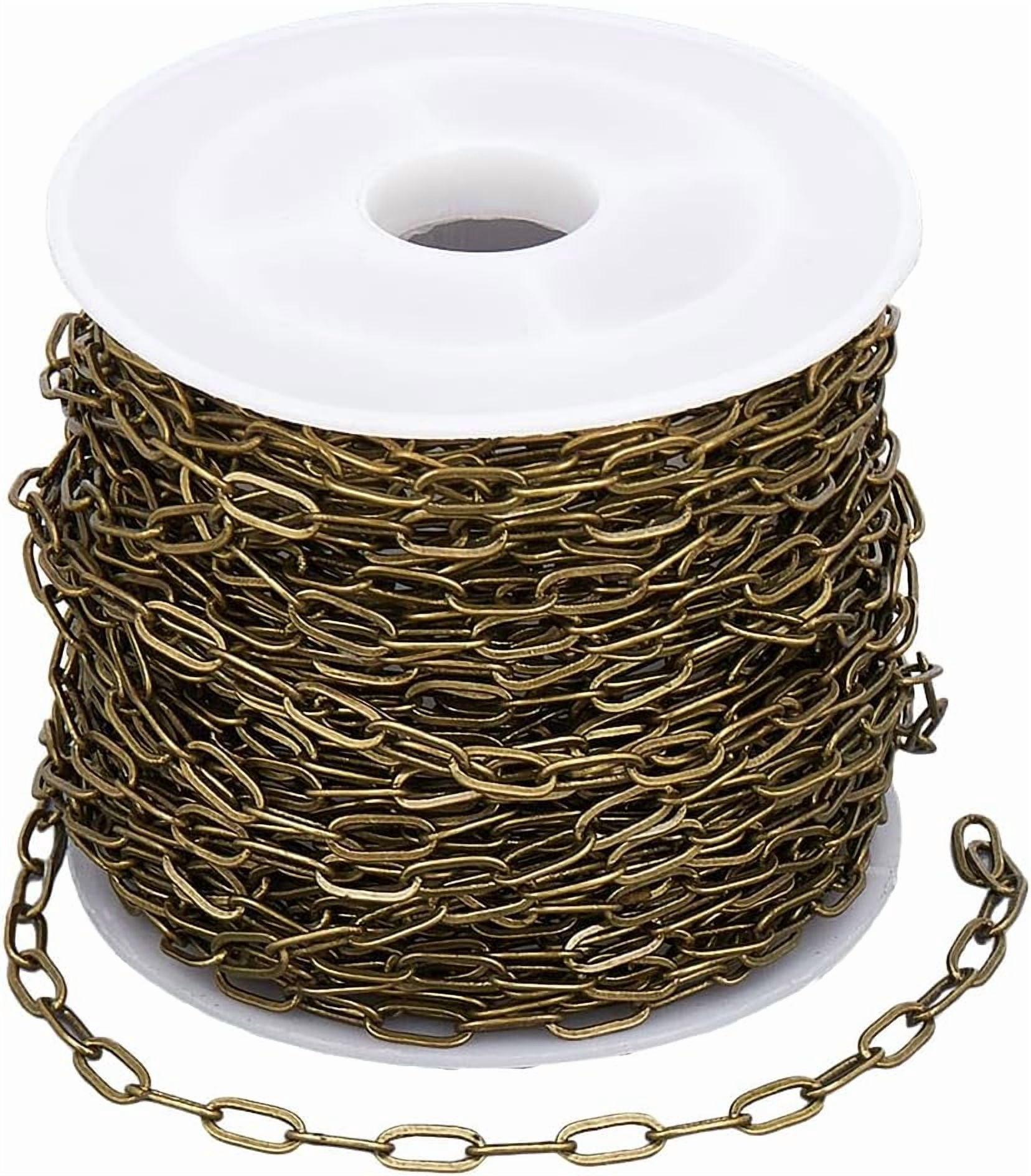 1 set 10M Brass Paperclip Chains Oval Drawn Elongated Cable Chains ...