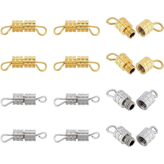 1 set 12sets 2 colors 304 Stainless Steel Screw Claps Golden Stainless Steel color 16x4x4mm Hole: 2x1.5mm 6 sets/color