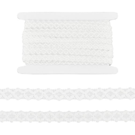 1 set 15 Yards Polyester Ribbon Garment Accessories with Card White 5/8 inch(17mm) Polyester