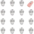 thumbnail image 1 of 1 set 15pcs Skull Beads Stainless Steel Skull Head Beads Spacer Beads European Beads Metal Spacer Beads for Decoration for DIY Necklace Bracelets Jewelry Making, 1 of 6