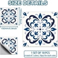 thumbnail image 1 of 1 set 18 Pcs 9 Style Tile Stickers Blue and White Porcelain Style Peel and Stick Wall Tile Stickers Spanish Style Waterproof Self Adhesive Stick on Tile Decals for Kitchen Bathroom 6×6 Inch, 1 of 8