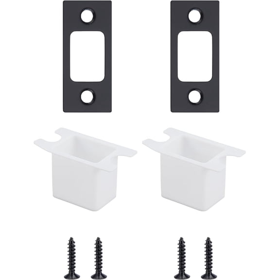 1 set 2 sets 201 Stainless Steel Door Reinforcement Plate with Screws Black 6.7x2.6x0.2cm