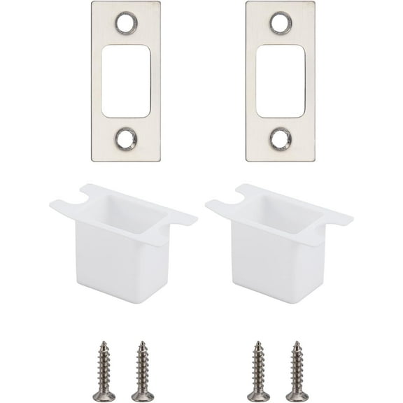 1 set 2 sets 201 Stainless Steel Door Reinforcement Plate with Screws Platinum 6.7x2.6x0.2cm