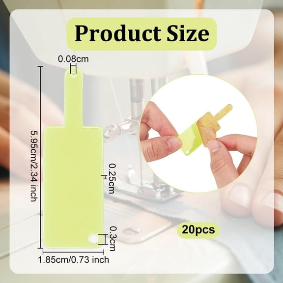1 set 20pcs Pale Green Sewing Machine Needle Threader with 3mm/0.8mm Hole Universal Sewing Machine Needle Inserter 2.3x0.7 Inch Embroidery Machine Needle