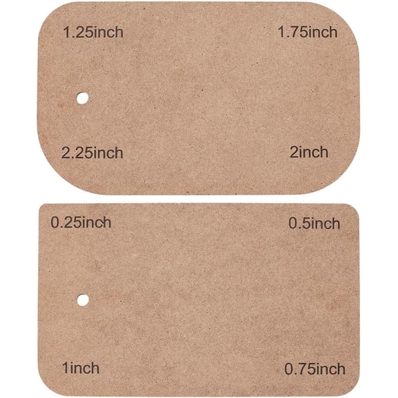 1 set 2pcs 2 styles MDF Templates Rectangle Tan 152.4x250x6mm Hole: 10mm 1pc/style