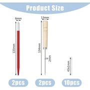 1 set 2pcs Hair Rooting Holders Wood Metal DIY Wig Tool 2pcs Wood Awls 10pcs Ventilating Needles 2pcs Crochet Hooks Reroot Hair Tool Kit for Wig Crafting 43x1mm Needle
