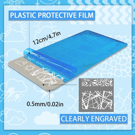 1 set 3pcs Weather Patterns Nail Stamp Plate Nature Nail Art Templates Stainless Steel Nail Image Plates Cloud Nail Stamp Plates Set for Women Printing Nail Salon Design 4.7x2.3 inch