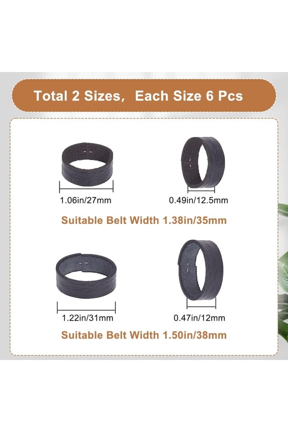 1 set 4 sets Cowhide Belt Loop Keepers & Iron Findings Belt Buckle Accessories for Men Black 12x31mm 3pcs/set