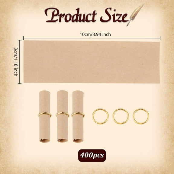 1 set 400pcs Memo Paper Message Scrolls for Wishing Bottles Accessories BurlyWood 100x30mm