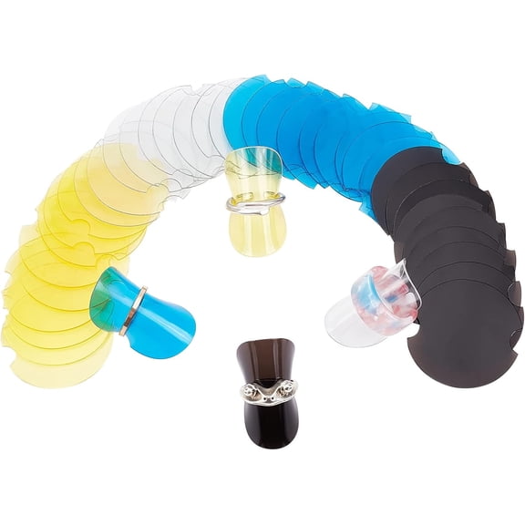1 set 40pcs 4 colors Plastic Jewelry Ring Display Planks Flat Round Mixed color 3.9x3.7cm 10pcs/color