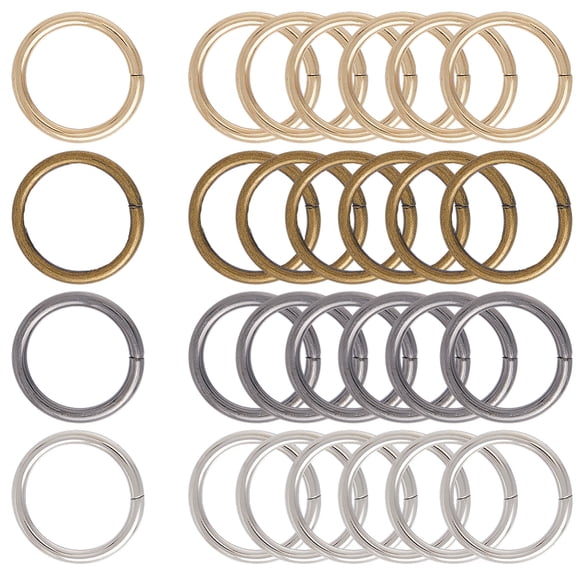 1 set 40pcs 4 styles Iron Quick Link Connectors Round Ring Mixed color 32x3.5~3.8mm Inner Diameter: 25mm 10pcs/style Iron