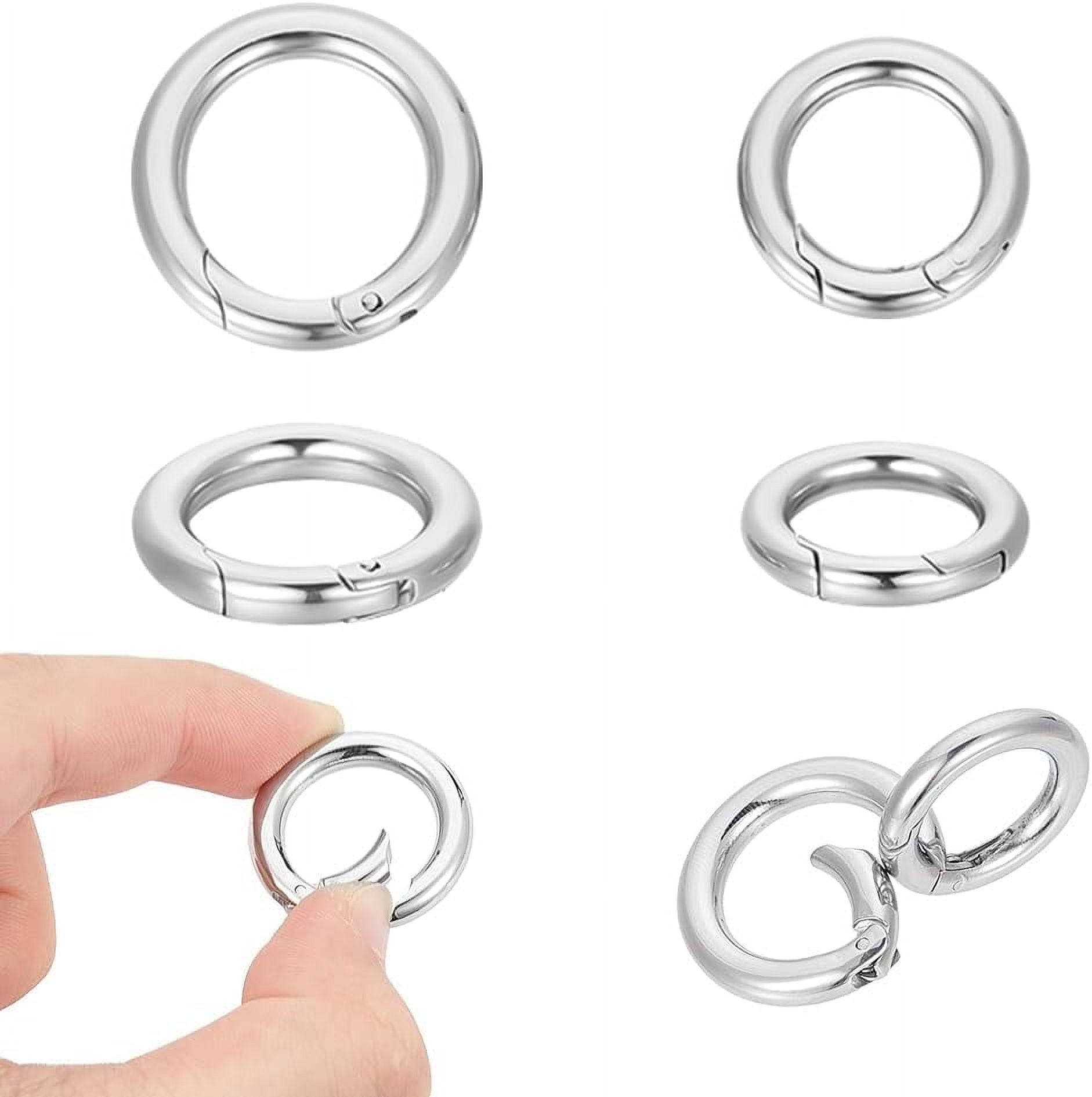Gate Ring Color 1 set 4pcs 2 styles 304 Stainless Steel Spring Gate Ring Stainless ...