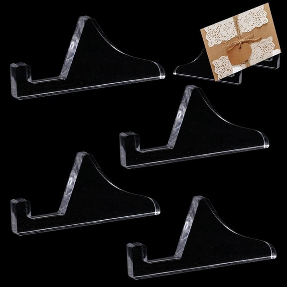 1 set 4pcs Acrylic Stand Base for Photo Frame Clear 9.95x4.5x0.7cm